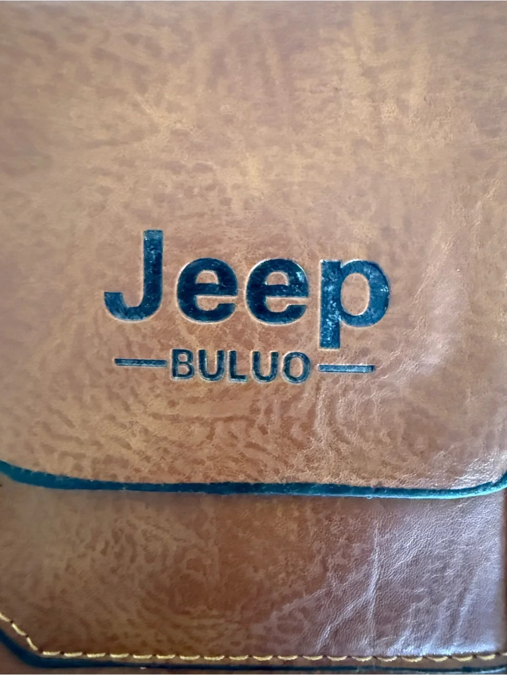 Jeep Buluo Tan Leather Crossbody Shoulder Bag